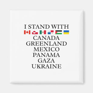 Aimant Je me tiens avec le Canada Groenland Mexique Panam