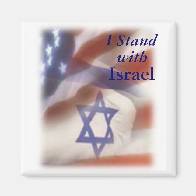 Aimant Je me tiens avec l'étoile d'Israël de David sur le (Devant)