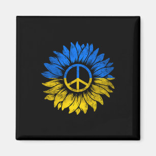 Aimant Je me tiens avec l'Ukraine Paix Tournesol Ukraine