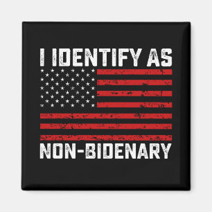 Aimant Je m'identifie comme non Bidenaire Drôle Biden Tru