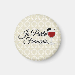 Aimant Je Parle Francais je parle le béret en verre de