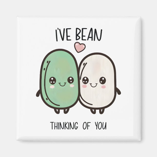 Aimant Je pense à vous Valentines Day Food Pun (Devant)