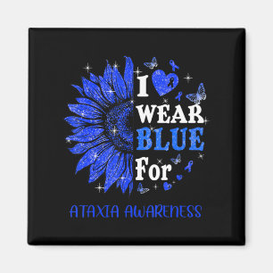 Aimant Je porte Blue Twinkle Heart Sunflower Ataxia Award