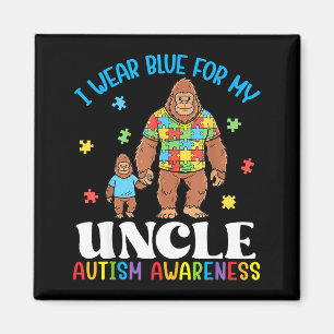 Aimant Je porte du bleu pour mon oncle Sensibilisation à