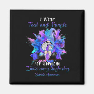 Aimant Je Porte Du Purple Turquoise Pour Quelqu'Un Gnome 