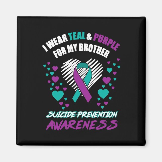 Aimant Je Porte Du Tealandviolet Pour Mon Frère Suicide P (Devant)