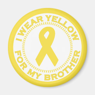 Aimant Je porte le jaune pour mon frère