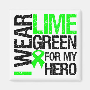 Aimant Je porte le vert de chaux pour mon héros -