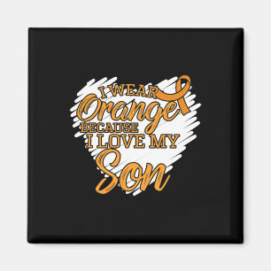 Aimant Je porte l'orange parce que j'aime mon fils pour l
