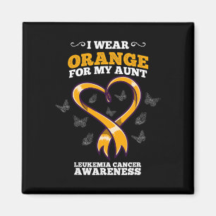 Aimant Je Porte Orange Tante Leucémie Cancer Sensibilisat