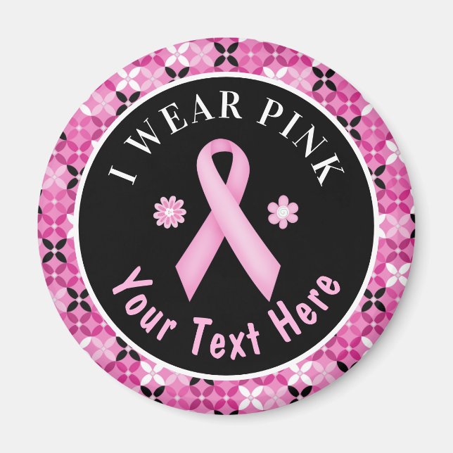 Aimant Je Porte Pink Breast Cancer Sensibilisation à l'ai (Devant)