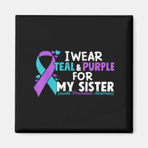 Aimant Je Porte Turquoise &amp; Purple Pour Ma Soeur Suic