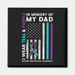 Aimant Je Porte Turquoise Et Violet En Mémoire Du Suicide