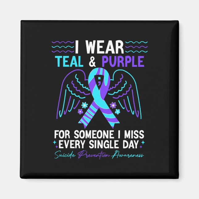 Aimant Je Porte Turquoise Et Violet Pour La Prévention Du (Devant)