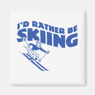Aimant Je préfère skier (homme)