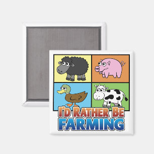 Aimant Je préférerais être fermier ! (agriculteur virtuel