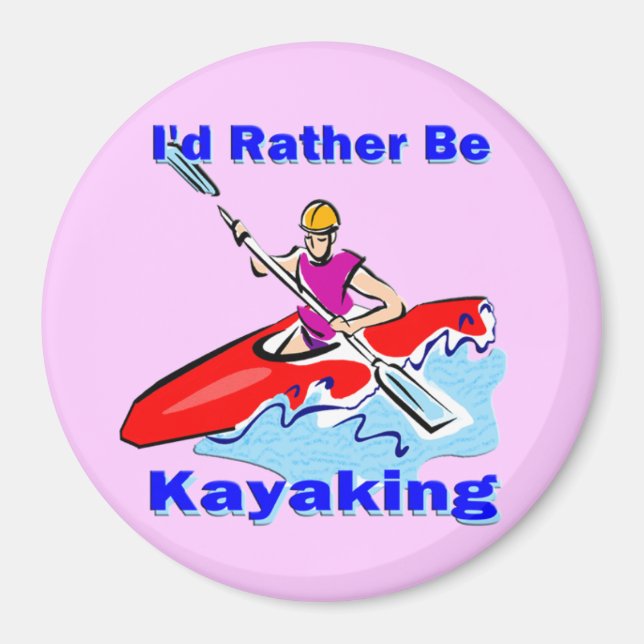 Aimant Je préférerais être Kayak 1 (Devant)