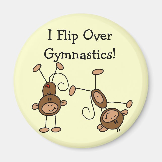 Aimant Je retourne sur les t-shirts et cadeaux de gymnast (Devant)