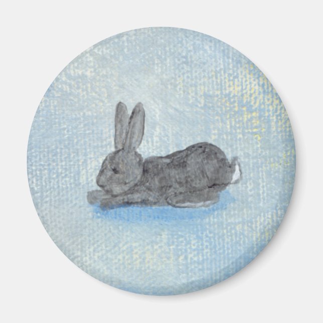 Aimant Je rêve de lapins amusant peinture d'art moderne u (Devant)
