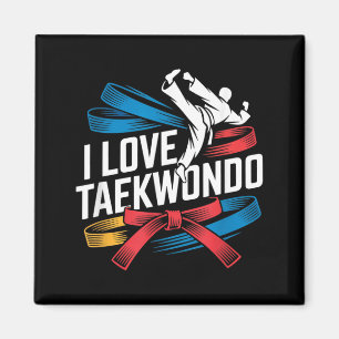 Aimant Je suis amateur de ceinture colorée de taekwondo