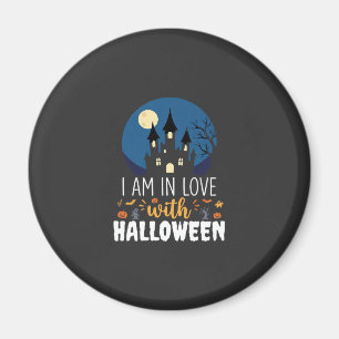 Aimant Je suis amoureux du château hanté d'Halloween_1