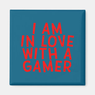 Aimant Je suis amoureux d'un gamer jeu mignon de la Saint