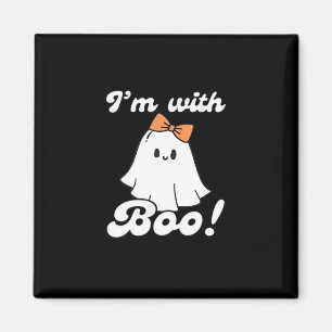 Aimant Je suis avec Boo drôle style rétro