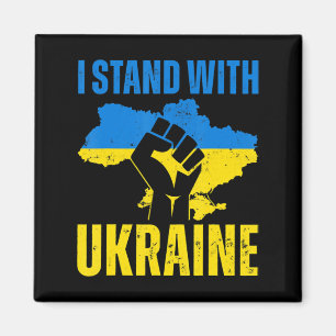 Aimant Je Suis Avec L'Ukraine Le Drapeau Ukrainien Monte 