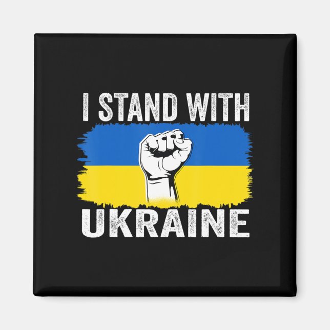 Aimant Je Suis Avec L'Ukraine Le Drapeau Ukrainien Soutie (Devant)
