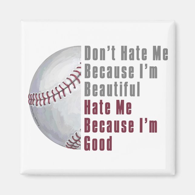 Aimant Je Suis Beau Je Suis Bon Baseball (Devant)