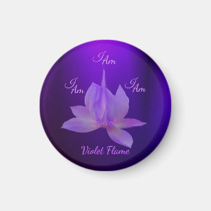 Aimant Je Suis Flamme Violette Avec Lotus