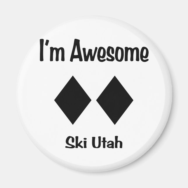 Aimant Je suis génial Ski Utah (Devant)