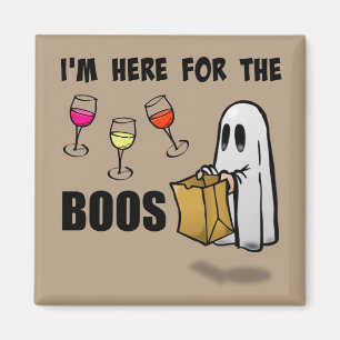 Aimant Je suis ici pour le Fantôme d'Halloween de Boos