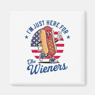 Aimant Je suis juste ici pour les Wieners Patriotic Hot D