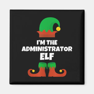 Aimant Je suis l'administrateur Elf Family Pyjama Noël