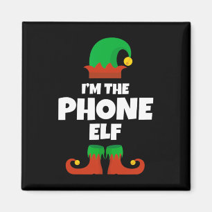 Aimant Je suis le téléphone elf famille pyjama Noël drôle