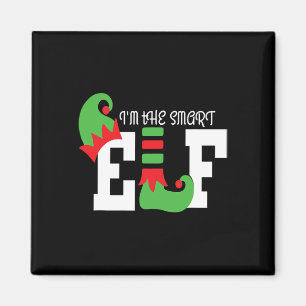 Aimant Je suis l'elfe intelligent jumeler la famille Noël