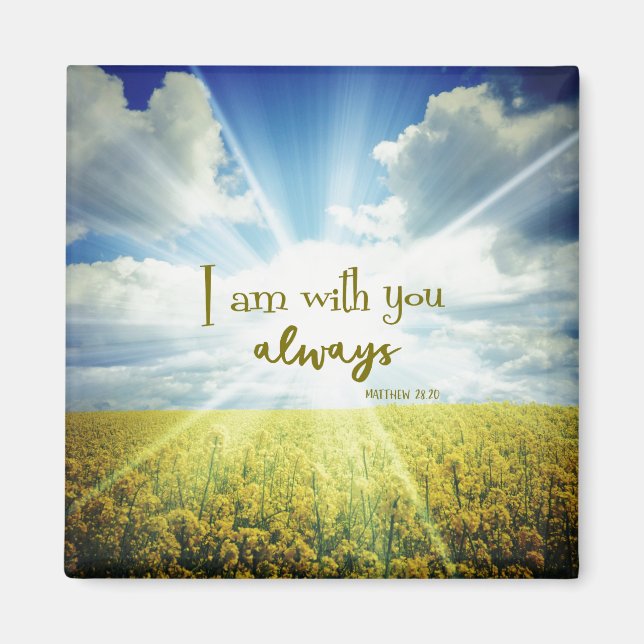 Aimant Je suis toujours avec vous, la Bible Verse (Devant)
