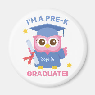 Aimant Je suis un diplômé d'études pré-K, mignonne Owl No