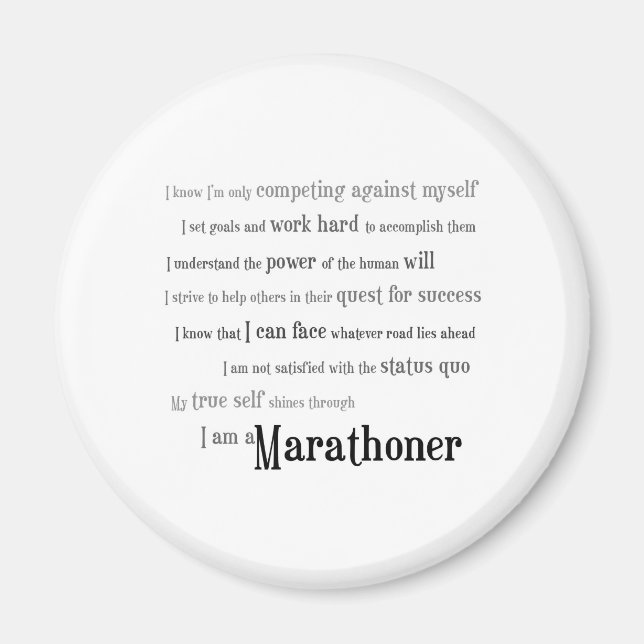 Aimant Je suis un marathonien (Devant)