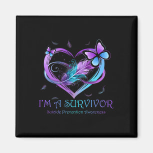 Aimant Je suis Un Survivant Beurre Coeur Prévention du Su