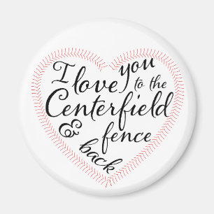 Aimant Je t'aime à la barrière et au dos de Centerfield