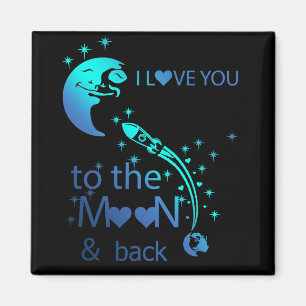 Aimant Je t'aime à la lune et au retour