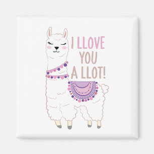 Aimant Je t'aime beaucoup - Drôle Llama