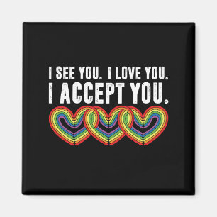 Aimant Je T'Aime Je T'Accepte Rainbow LGBTQ