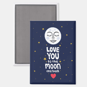 Aimant Je t'aime jusqu'à la lune et retour