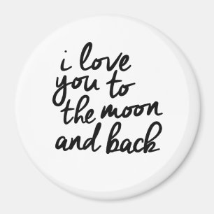 Aimant Je t'aime jusqu'à la lune et retour Citation Inspi