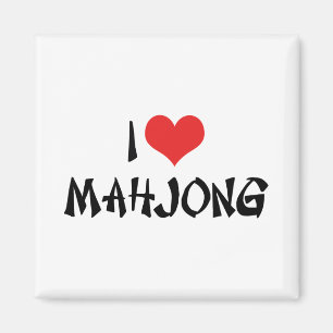 Aimant Je t'aime Mahjong Cœur - Amateur de Mah Jong