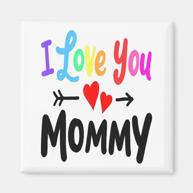 Aimant Je T'Aime Maman Coeur Maman Fille Garçon Mères Mèr (Devant)