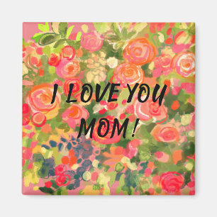 Aimant JE T'AIME MAMAN, Fleurs